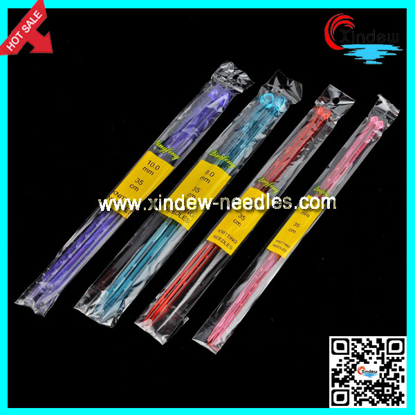 35cm Transparent Plastic Knitting Needles