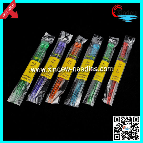 25cm Transparent Plastic Knitting Needles