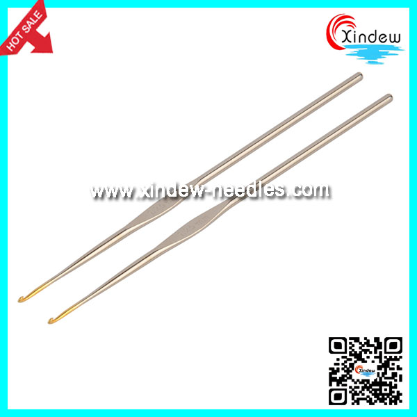 Golden Head Iron Crochet Hook