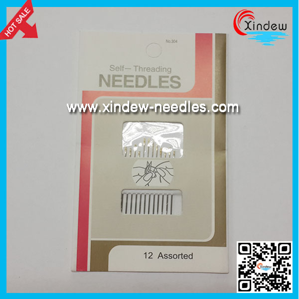 Self-threading Sewing Needles