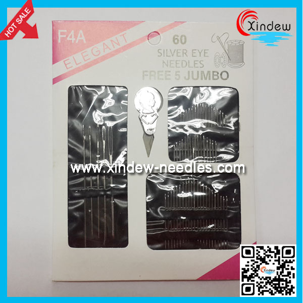60 pcs Sliver Eye Needles Free 5 Jumbo